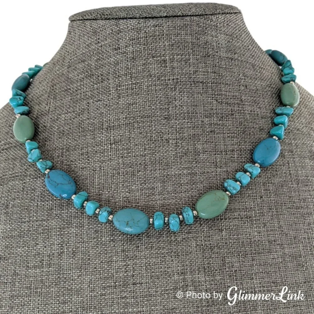 Chaps Faux Turquoise Beaded Necklace